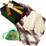 Cumpara ieftin Set Cadou Esarfa Cashmere, Manusi si Cercei Braduti