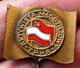 I.945 INSIGNA POLONIA STICKPIN ACTIVIST PRIETENIA POLONO-SOVIETICA h16mm email, Europa