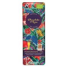 Ciocolata amaruie Bio - Fairtrade Dark Chocolate With Pomegranate | Chocolate and Love
