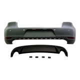 Set bara spate VW Golf VI, 2008-, cu catadioptri, cu gauri senzori parcare; grunduit, de vopsit; type GTI; cu spoiler; cu 2 gauri evacuare; Tuning,