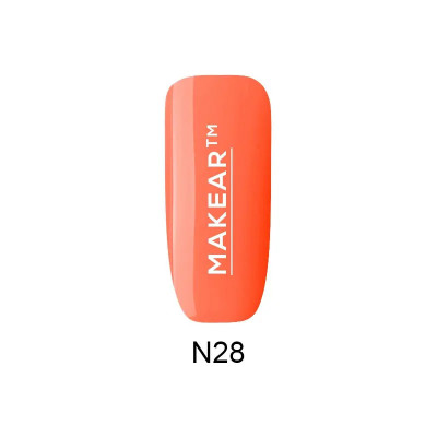 Makear Gel colorat pentru unghii &amp;ndash; Neon salmon orange &amp;ndash; N28, 8ml foto