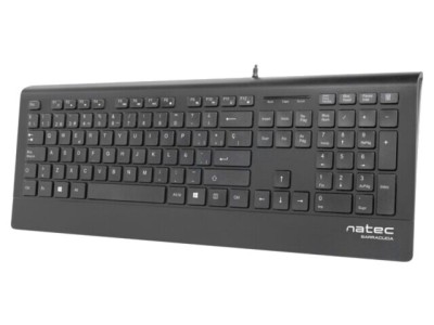 Tastatură NATEC USB A neagră cu cablu 1,8m ES layout slim foto