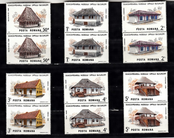 A11 TX9 11 - 1986 Semicentenarul Muzeului satului din Bucuresti perechi de doua