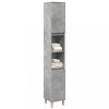 Gossi dulap de baie, gri beton, 30x30x190 cm, lemn prelucrat