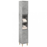 VidaXL Dulap de baie, gri beton, 30x30x190 cm, lemn prelucrat