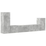 Cumpara ieftin Set dulap TV, 4 piese, gri beton, lemn prelucrat