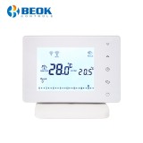 Cumpara ieftin Termostat Wi-Fi pentru centrala termica pe gaz si incalzire in pardoseala cu agent termic BeOk BOT306RF-WIFI, Programabil, Memorare setari, Anti-inghe