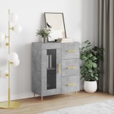 vidaXL Servantă, gri beton, 69,5x34x90 cm, lemn compozit
