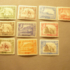 Serie mica ADEN 1939 , Rege George VI, motive locale , 10 valori ,2val. cu sarn.