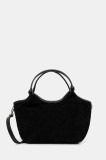 Answear Lab geanta de mana din piele intoarsa culoarea negru