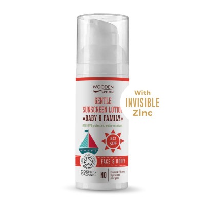 Lotiune protectie solara, SPF 50, bio, 50ml, Wooden Spoon foto