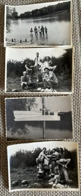 1954 Lot de 4 foto la Budesti jud Calarasi / echipa hidrologie meteorologie foto