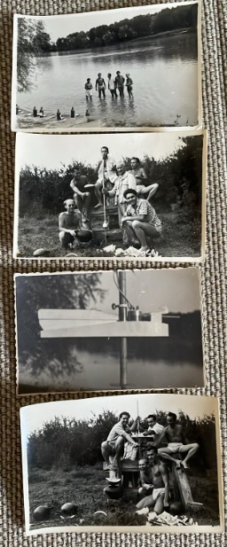 1954 Lot de 4 foto la Budesti jud Calarasi / echipa hidrologie meteorologie