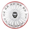 Set 4 Capace Roti, potrivite jantelor de R16, pentru Dacia, model falcon argintiu cu rama rosie, Autohelix MSA
