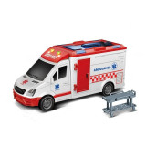 Ambulanta cu sunete, lumini, functie usi deschise si targa City Truck 26 cm, Oem