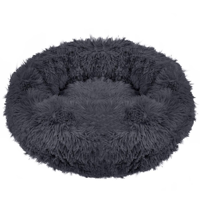 Pat Sersimo pentru caini si pisici, cu husa detasabila, gri inchis, diametru 80cm