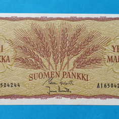 1 Markka 1963 - Bancnota veche Finlanda - piesa SUPERBA - UNC