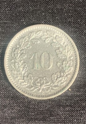 Moneda 10 rappen 1967 Elvetia foto