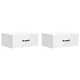 vidaXL Dulap de noapte suspendat cu sertar 2 pcs Alb 49 x 34,5 x 20 cm 898616
