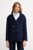 United Colors of Benetton palton de l&acirc;nă culoarea bleumarin, 28F7DN083