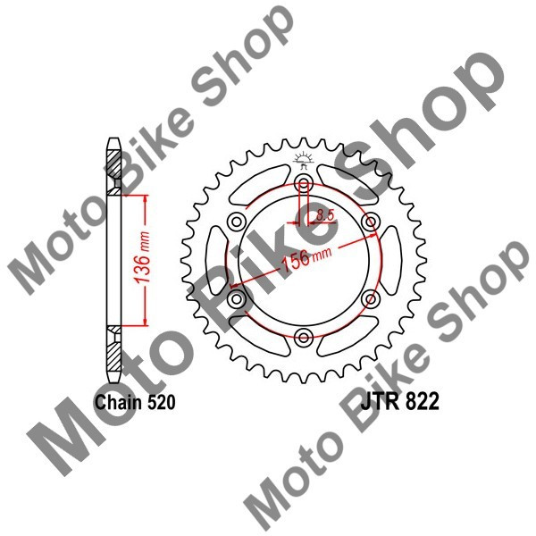 MBS Pinion spate 520 Z50, Cod Produs: JTR82250