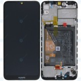 Huawei Y6 2019 (MRD-LX1) Capac frontal al modulului de afișare + LCD + digitizer + baterie negru la miezul nopții 02352LVM