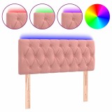 Cumpara ieftin Tablie de pat cu LED, roz, 100x7x78/88 cm, catifea