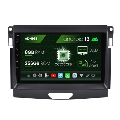Navigatie Ford Ranger (2015-2020), Android 13, Z-Octacore 8GB RAM + 256GB ROM, 9 Inch - AD-BGZ9008+AD-BGRKIT120 foto