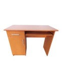 Birou cu spatiu depozitare pentru scolari, Pal Melaminat, sertar, 2 rafturi, polita glisanta tastatura, 100x52x76 cm, cires