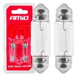 Becuri sofit cu halogen C5W 36mm 12V 2 buc. AMIO-03348 blister