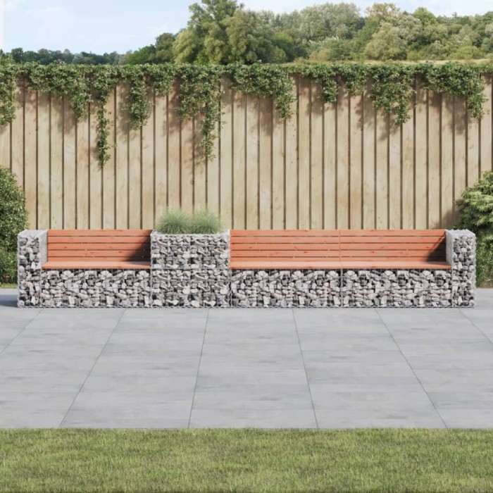 Gossi banca de gradina &amp; cos gabion, lemn masiv douglas