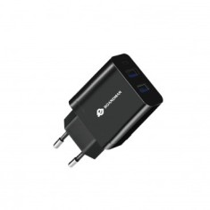 INCARCATOR RETEA 2 X USB 2.1A, RO&amp;MAN RC06, NEGRU, BLISTER