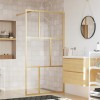 VidaXL Paravan de duș walk-in auriu 115x195 cm sticlă ESG transparentă 154959