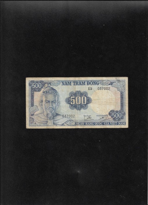 Rar! Vietnamul de Sud South Vietnam 500 dong 1966 seria037002
