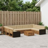 Cumpara ieftin Set de canapele de exterior 10 buc. 9-Locuri Natural si Bej