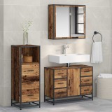 vidaXL Set de mobilier pentru baie 3 pcs Lemn Vechi Lemn compozit 3402536