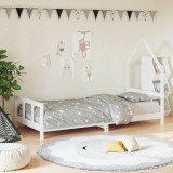 VidaXL Cadru de pat pentru copii, alb, 90x190 cm, lemn masiv de pin