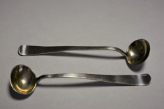 Doua Lingurite vechi din argint - pentru condimente / mustar - 12 grame foto