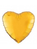 Balon Folie Metalizat Inima Aurie - 45 cm