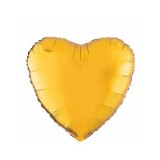 Balon Folie Metalizat Inima Aurie - 45 cm