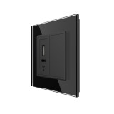 Cumpara ieftin Priza USB-A si USB-C Livolo 20W cu rama din sticla si tasta falsa, neagra