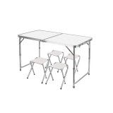 Masa plianta cu 4 scaunele 120 x 60 x 70 cm picnic si pescuit