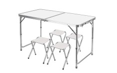 Masa plianta cu 4 scaunele 120 x 60 x 70 cm picnic si pescuit