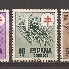 Spania 1950 - Lupta împotriva tuberculozei, serie completa + PA, 4 poze, MNH