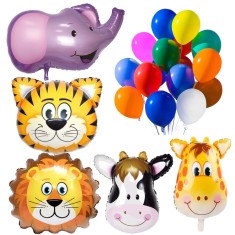 Set 35 baloane animalute 63.5cm, Ropet, petrecere aniversara pentru copii, tema jungle party, zoo, safari foto