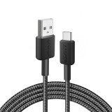 Cablu alimentare si date Anker, USB-A (T) la USB Type-C (T), 0.9m rata transfer 480 Mbps, invelis nylon, braided, negru, &amp;quot;A81H5G11&amp;quot; (timbru