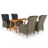 vidaXL Set mobilier de grădină, 5 piese, maro 3068784