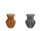 Cumpara ieftin Set 2 vaze flori sticla maro gri 18 x 22 cm
