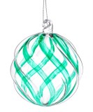 Cumpara ieftin Set 12 globuri brad Craciun sticla verde transparenta Bling &Oslash; 8 cm