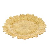 Platou decorativ auriu cu forma neregulata 33 cm